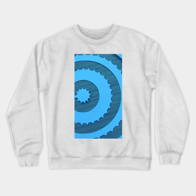 Wooden Blue Cogs Crewneck Sweatshirt by Tovers